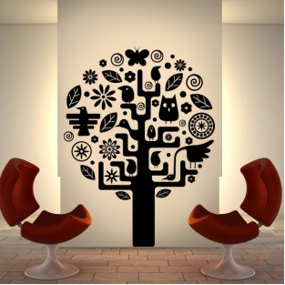 Vinilo decorativo árbol azteca
